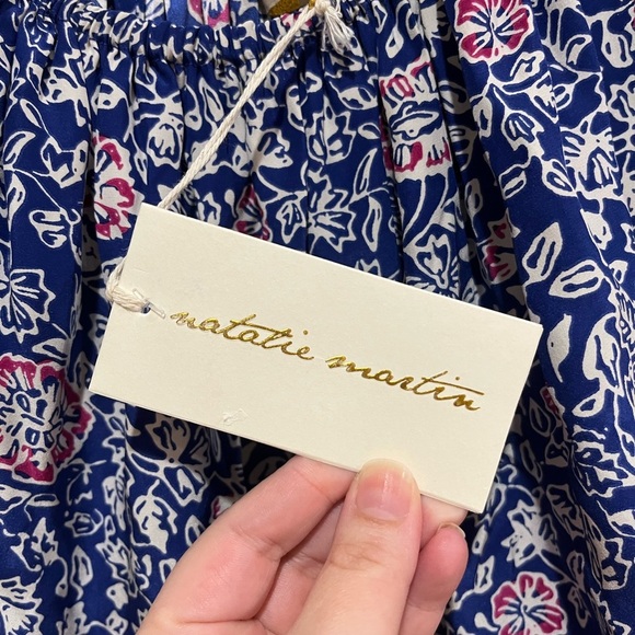 NWT Natalie Martin 100% Silk Naomi Floral Print Pelicano Blue Maxi Dress Size S - Picture 6 of 11